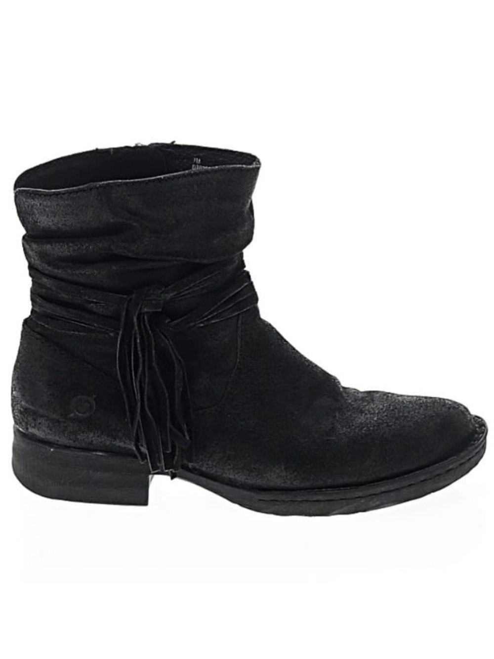 Born Black Suede Ankle Boots with Fringe Wrap